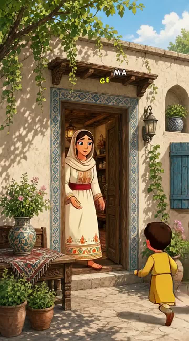 My Mother, My Paradise — AI cartoon