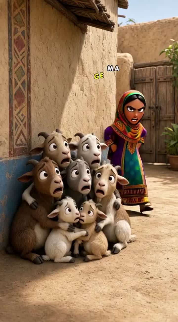 Hooyo and the Seven Naughty Goats — AI cartoon
