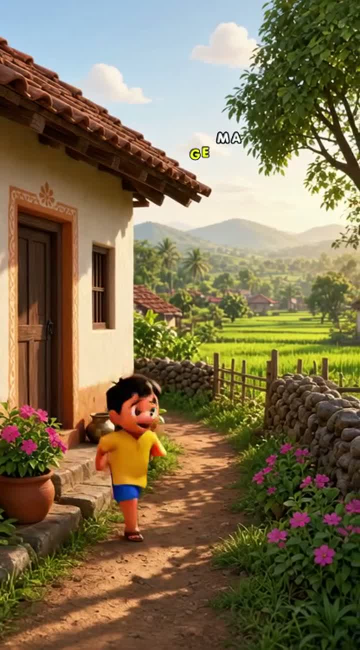 Cute, colorful 3D cartoon story for Indian children… — AI cartoon