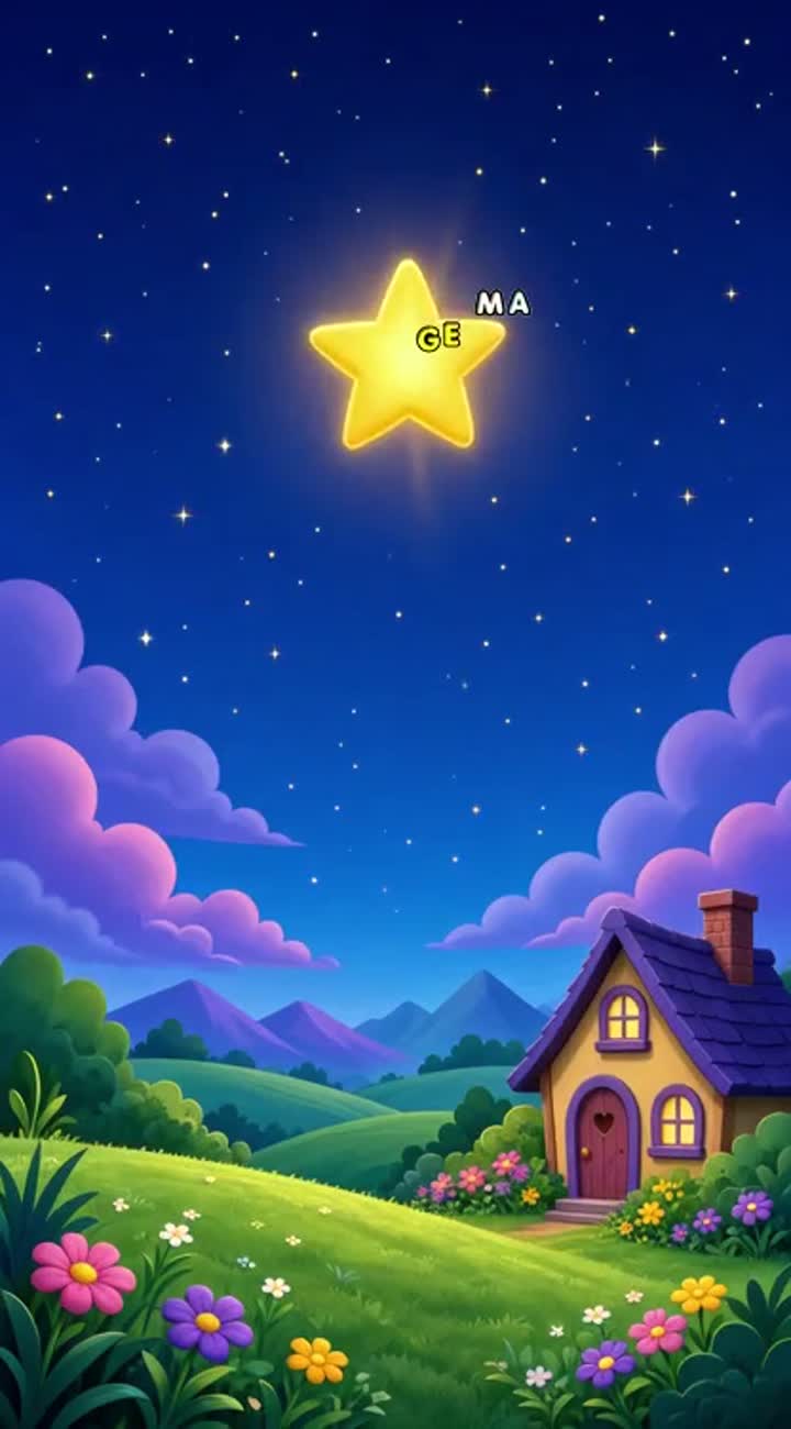 Twinkle twinkle little star Animated cartoon with smooth… — AI cartoon