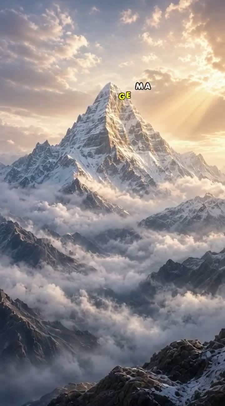 Cinematic realistic 3D animated establishing shot of sacred Mount… — AI cartoon