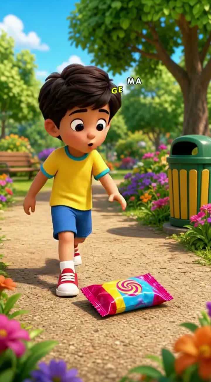Vertical 9:16 colorful 3D Hindi cartoon for kids — AI cartoon