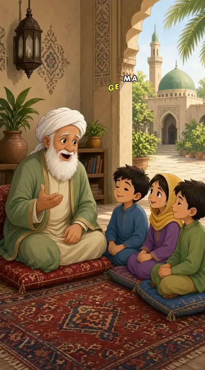Short 2D animated Urdu children's history cartoon — AI cartoon