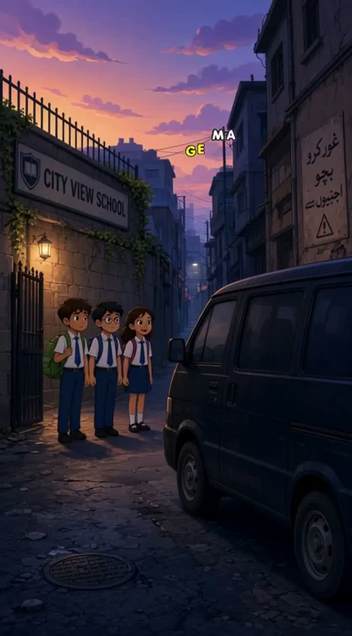 Mujy 3 dost ki kahani chahey jo kidnapped ho jaty hain school se… — AI cartoon