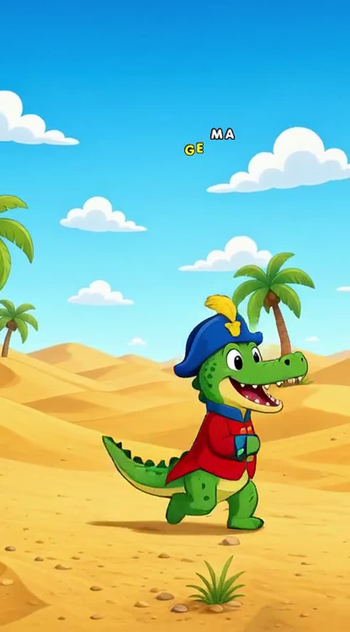 TITRE: Ah, les crocodiles! — AI cartoon