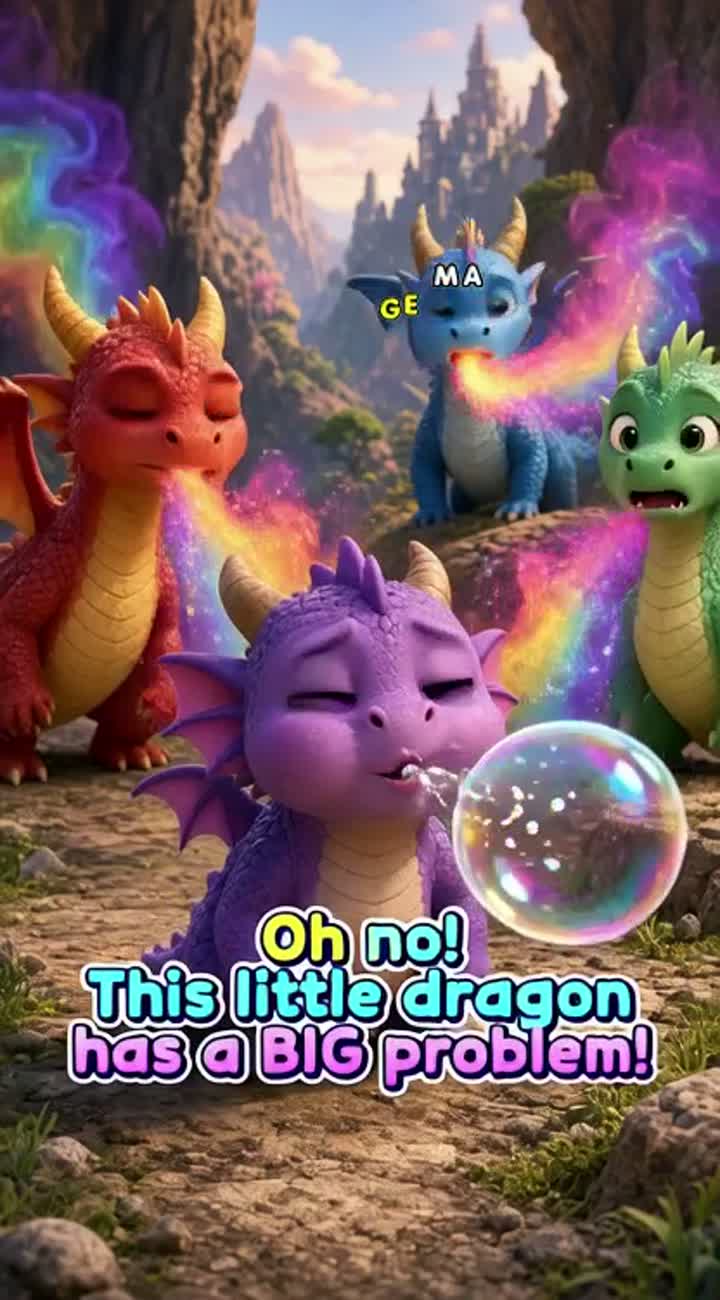 The Baby Dragon Who Couldn — AI cartoon