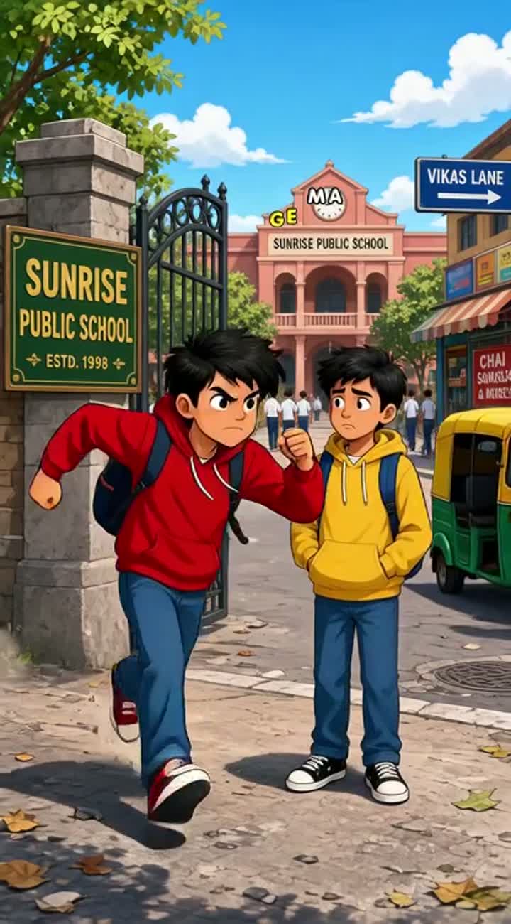 Vibrant colorful 2D Indian comedy cartoon with smooth expressive… — AI cartoon