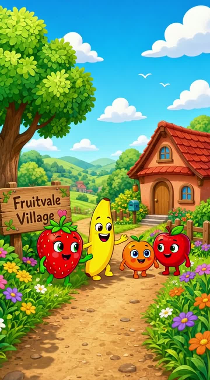 Berry the Strawberry - Kindness and Sharing — AI cartoon