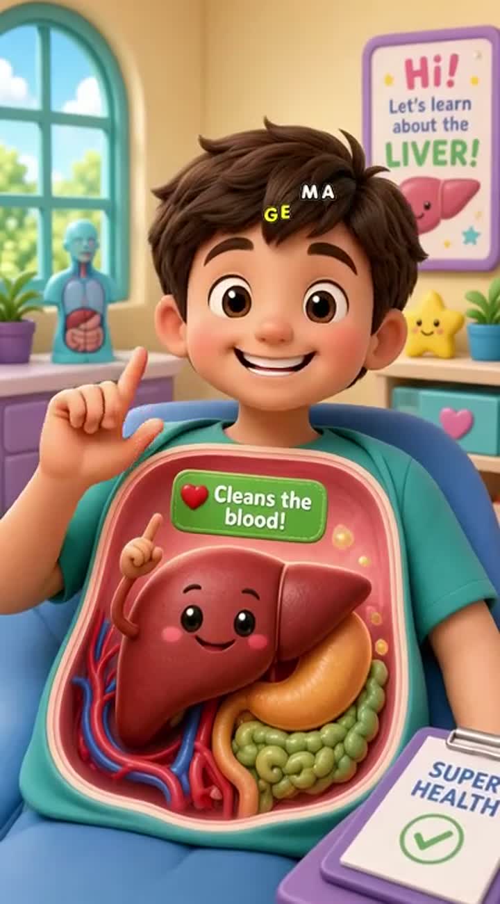 Colorful, cute and educational 3D cartoon video for children about… — AI cartoon