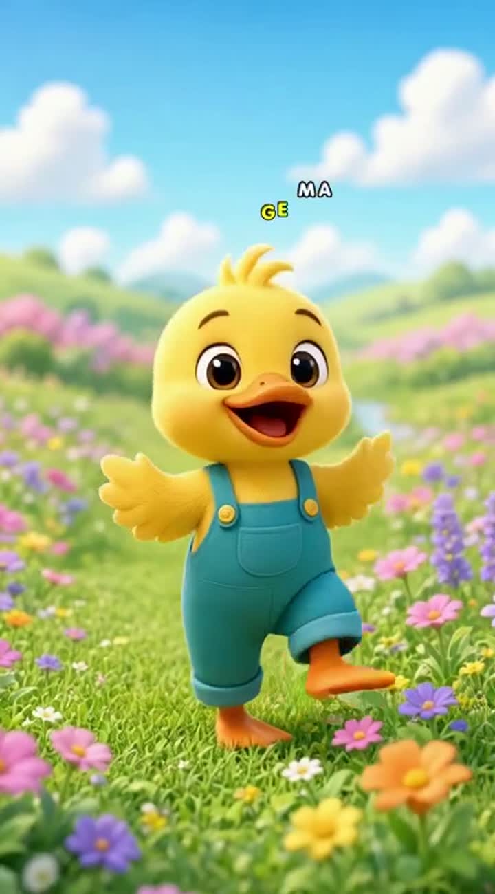 Cute 3D animated baby yellow duck named Pip… — AI cartoon