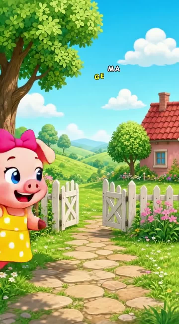A pig girl having fun with her brother pig Animated cartoon… — AI cartoon
