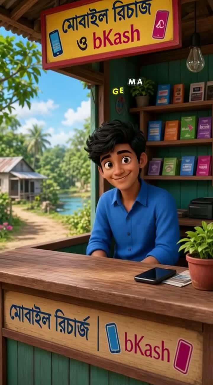 High-quality 3D cartoon animation of a young Bengali man wearing… — AI cartoon