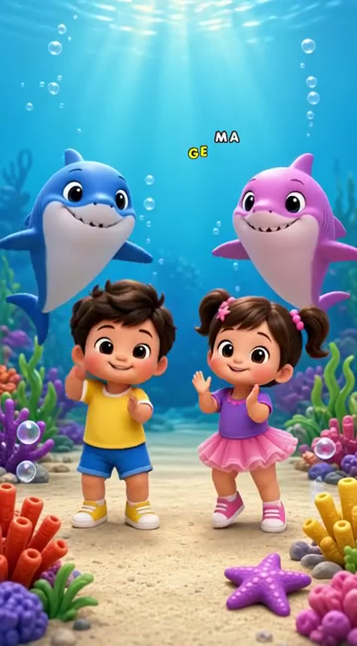 Colorful 3D cartoon for toddlers with two cute babies dancing… — AI cartoon