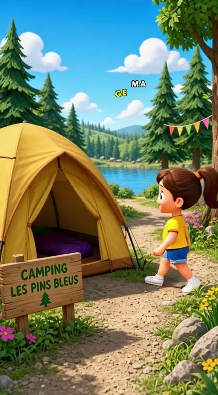 Chanson pour enfants - Ellie part en camping — AI cartoon