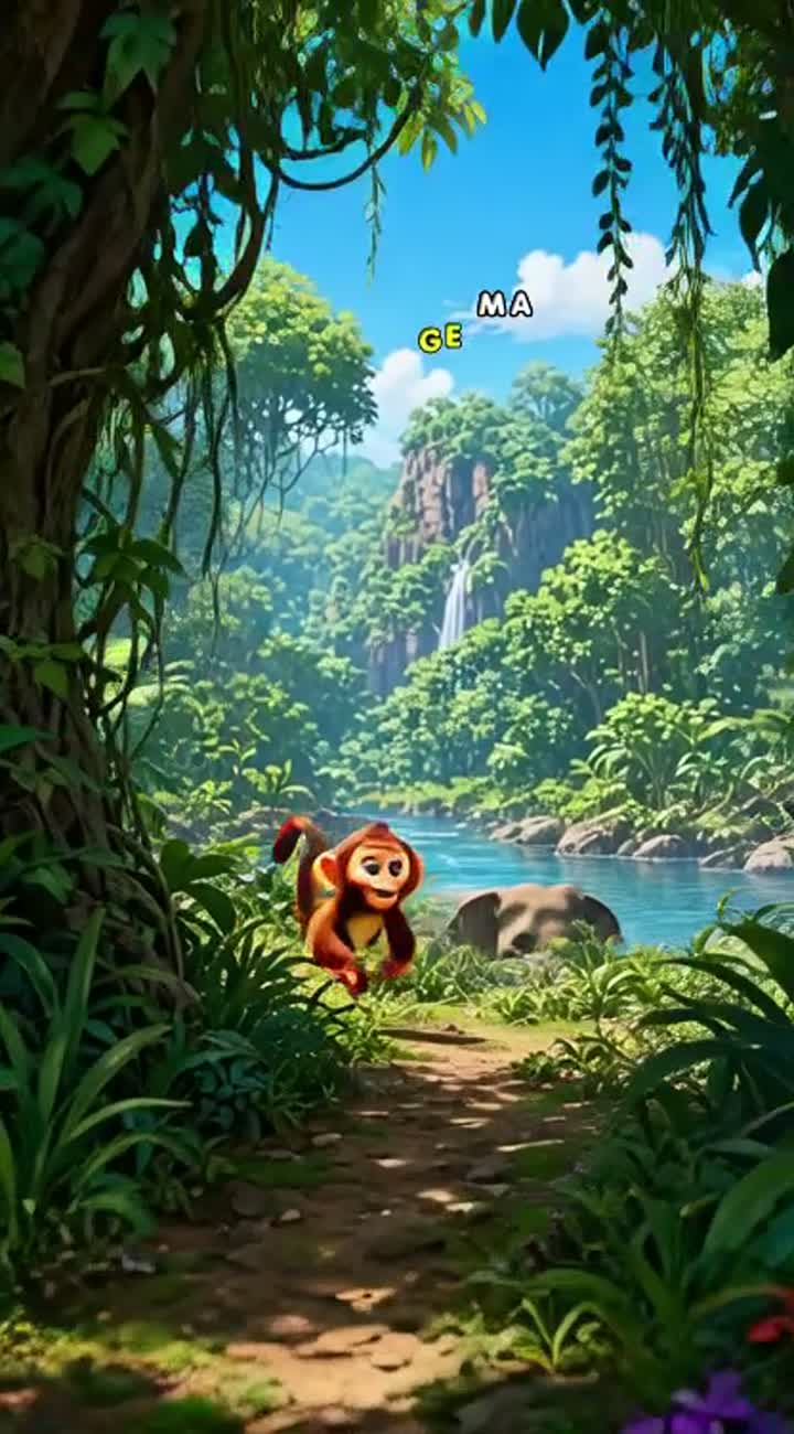 Monkey and elephant love and rat is traitor Animated cartoon… — AI cartoon