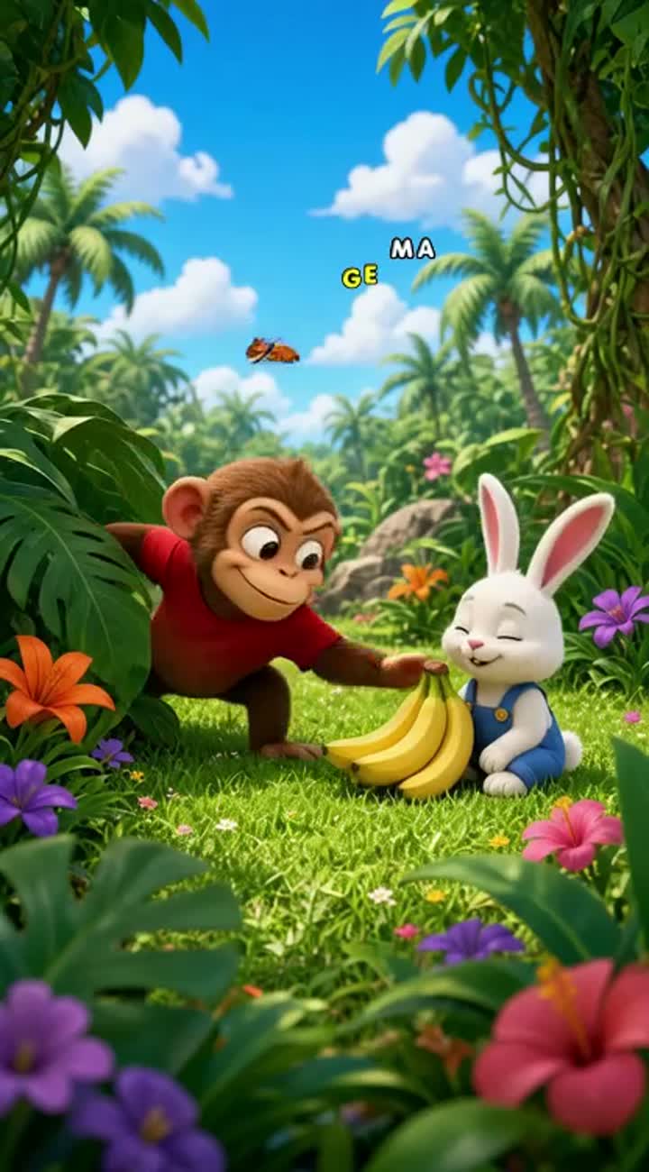 The Monkey Who Stole Bananas! — AI cartoon