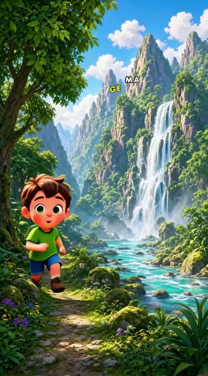 Beautiful 3D animated cartoon video of a young cartoon boy… — AI cartoon