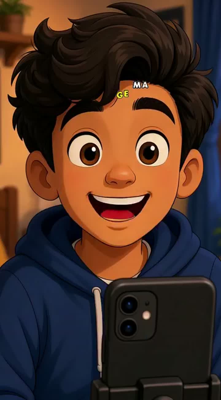 2D animated Indian YouTube storytelling video titled "My First Video" — AI cartoon