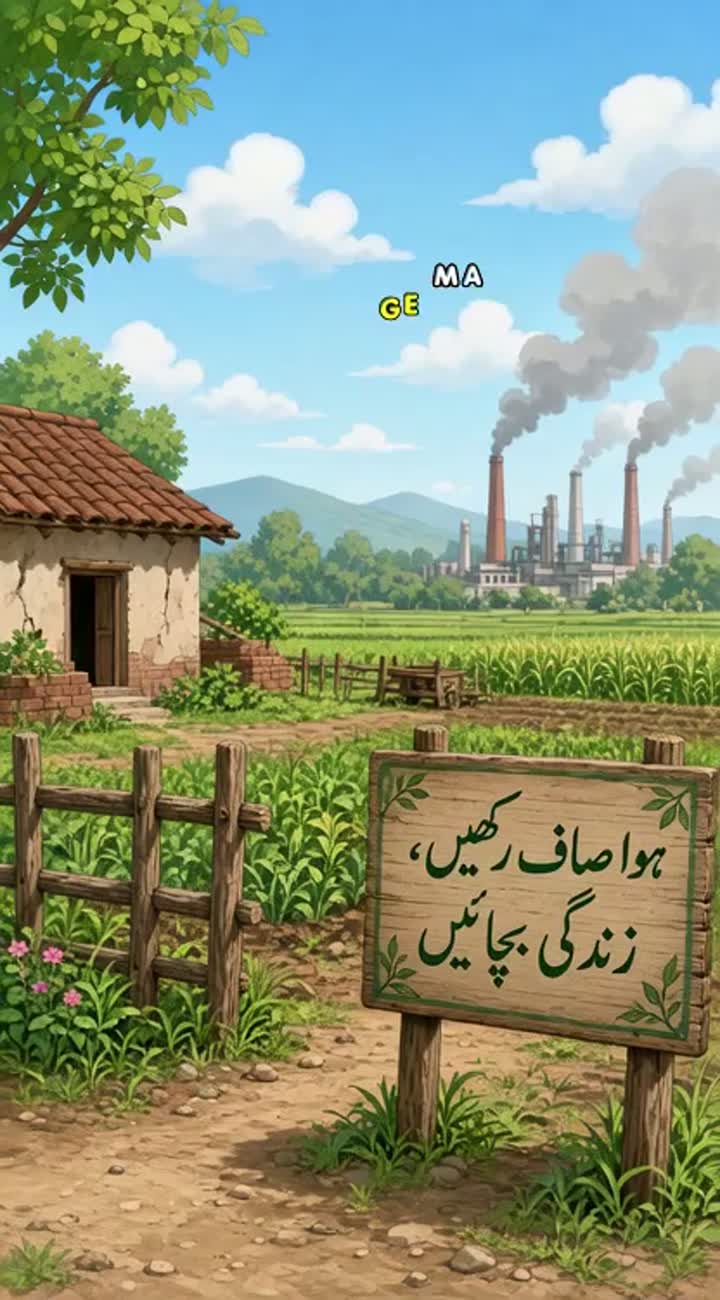 A farmer address daily advices about environment related to air… — AI cartoon