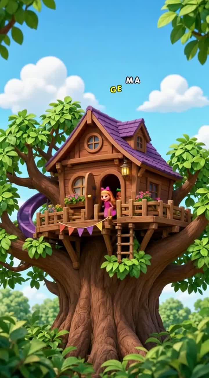 Three poppy and three kids the live in one house over the tree… — AI cartoon