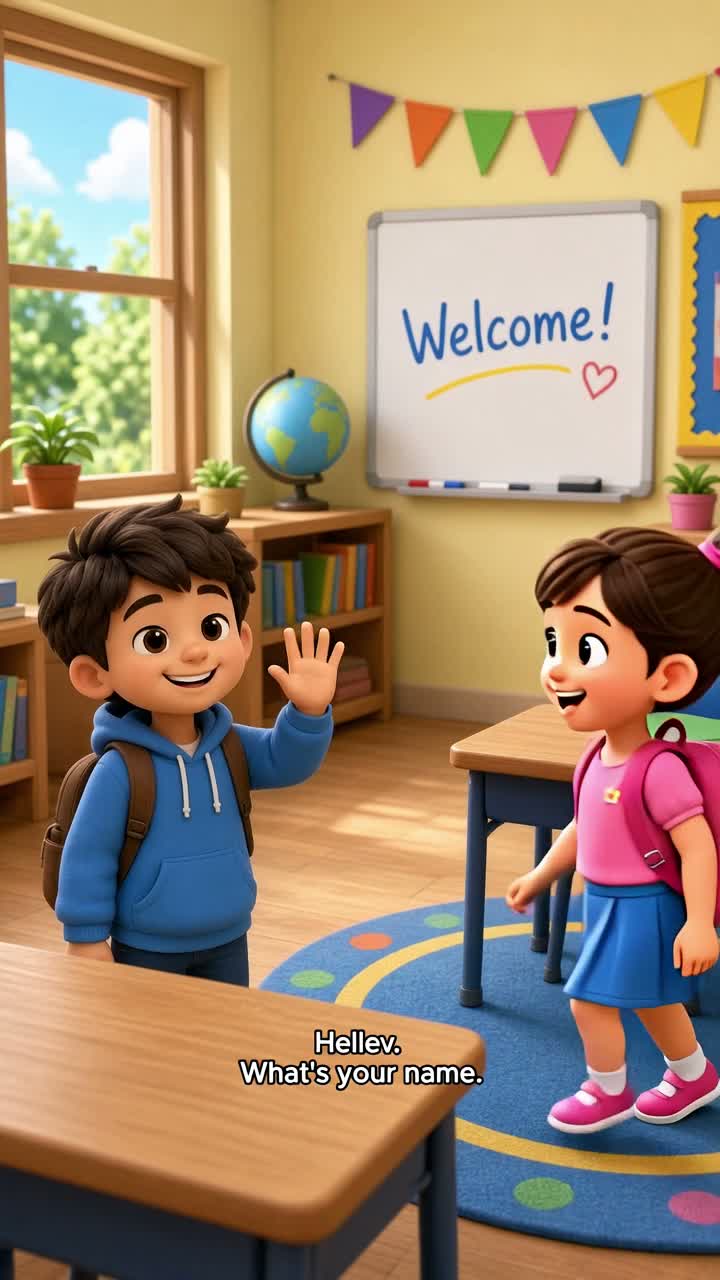 High-quality 3D cartoon educational video for English beginners — AI cartoon