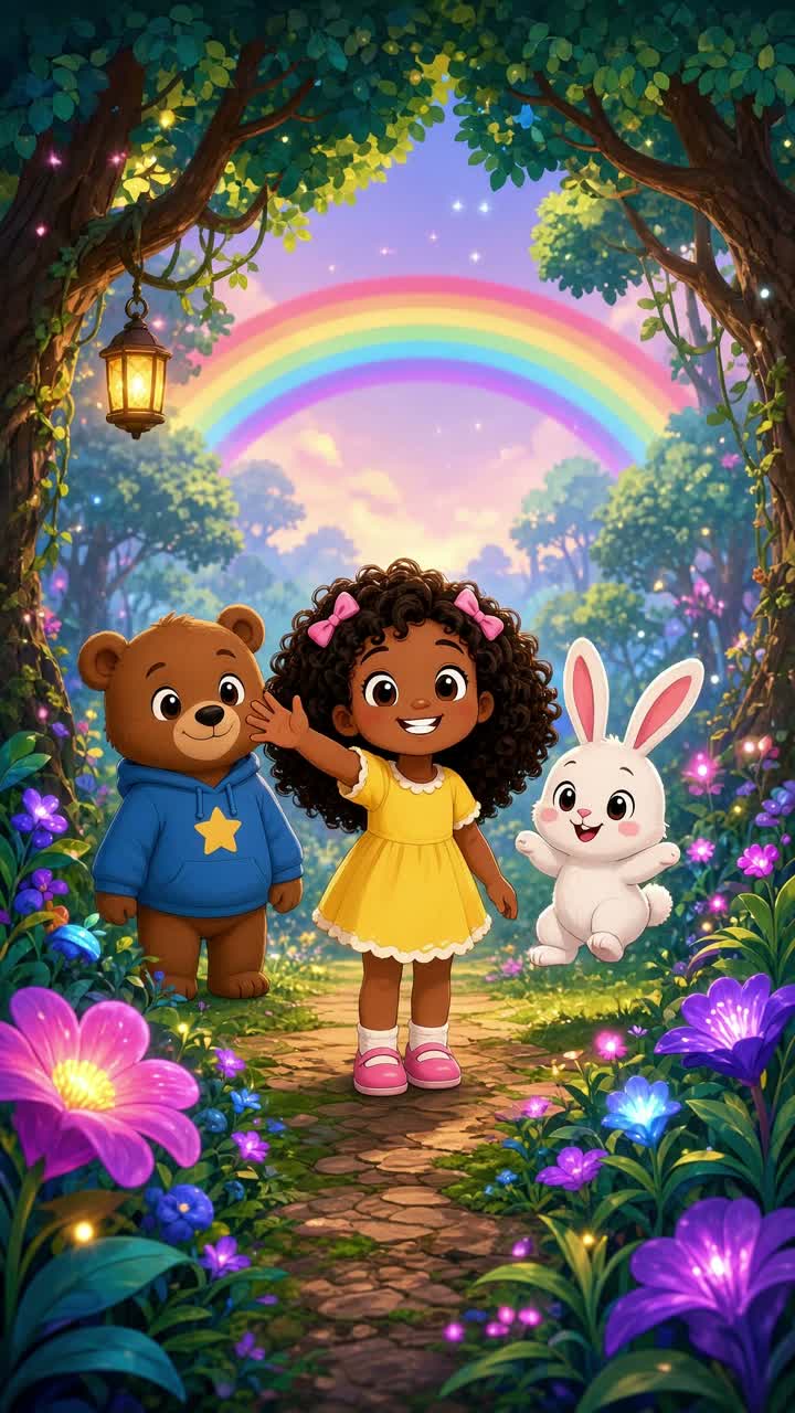 Vertical 9:16 high-quality 2D animated cartoon for the children's… — AI cartoon