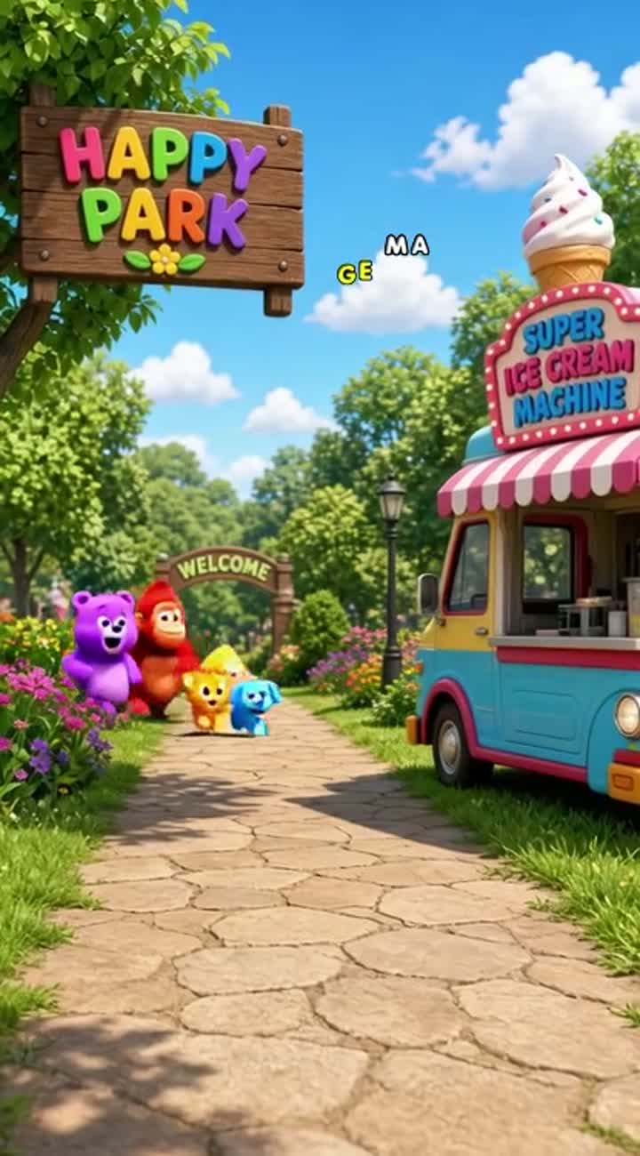 The Super Ice Cream Machine — AI cartoon
