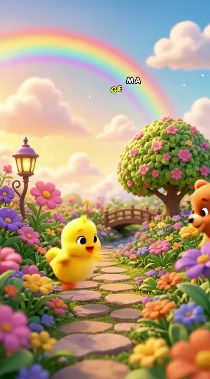 Crea una animación infantil original en 3D, colorida y tierna… — AI cartoon