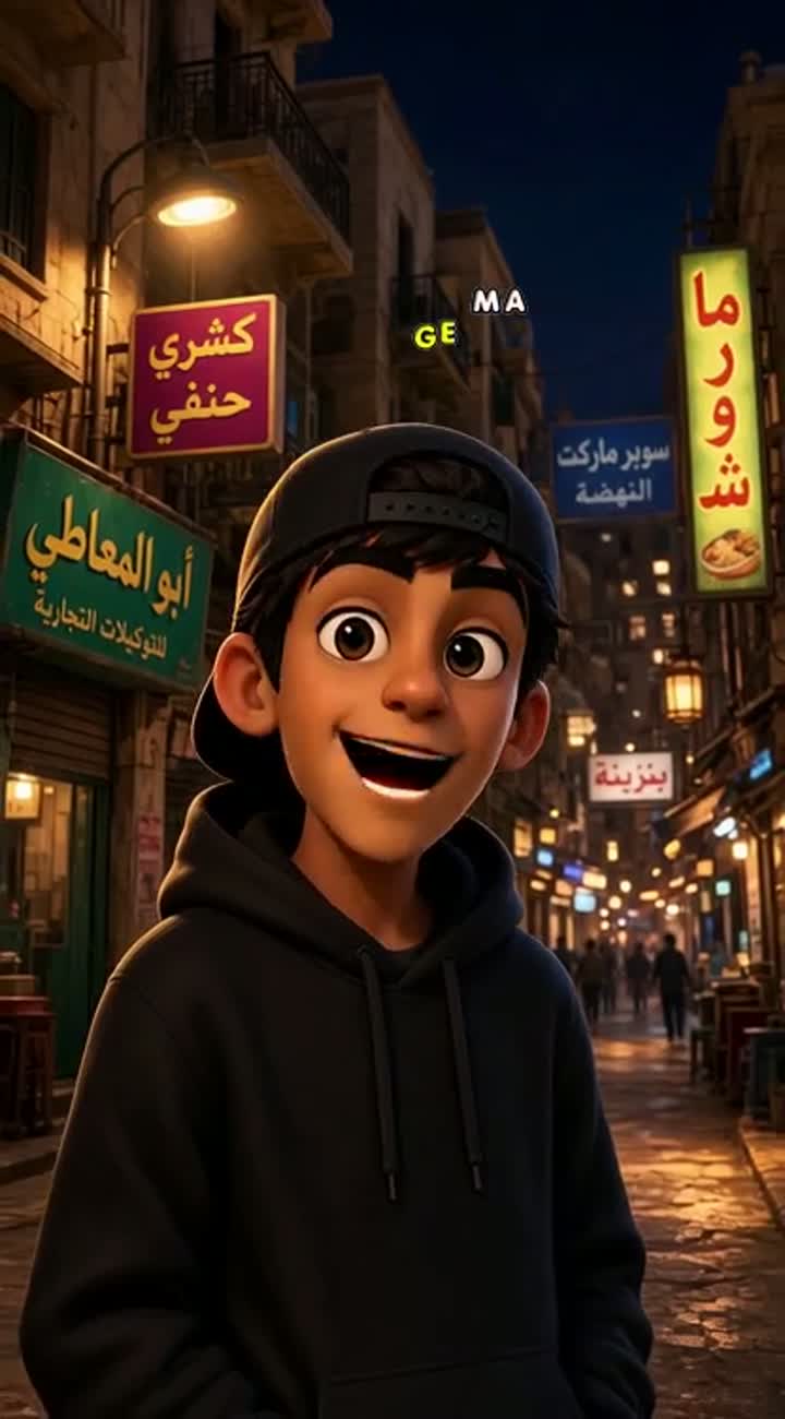 A mischievous young Egyptian cartoon guy named Hamada… — AI cartoon