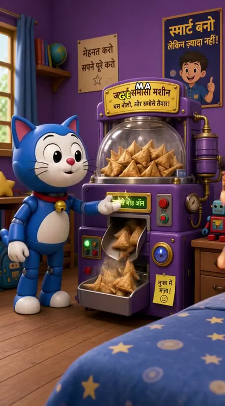Funny 3D cartoon video in Hindi, vertical 9:16 format — AI cartoon