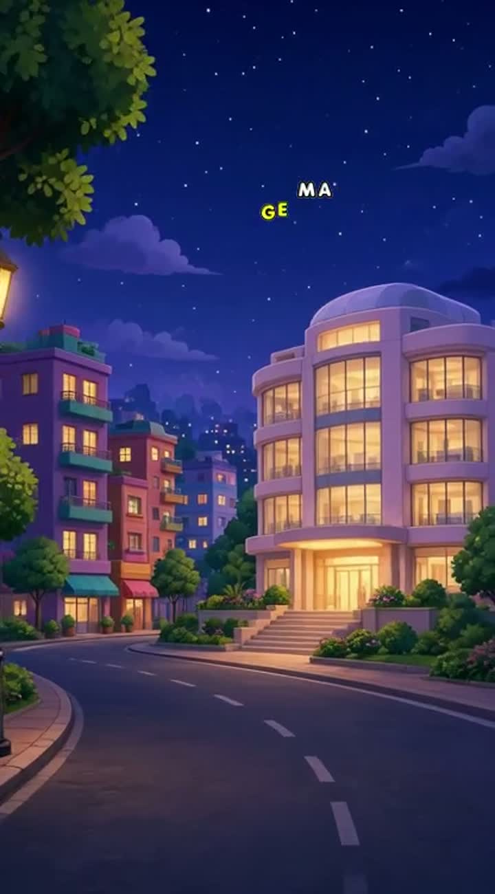 Vertical 9:16 cute 2D cartoon story for YouTube Shorts — AI cartoon