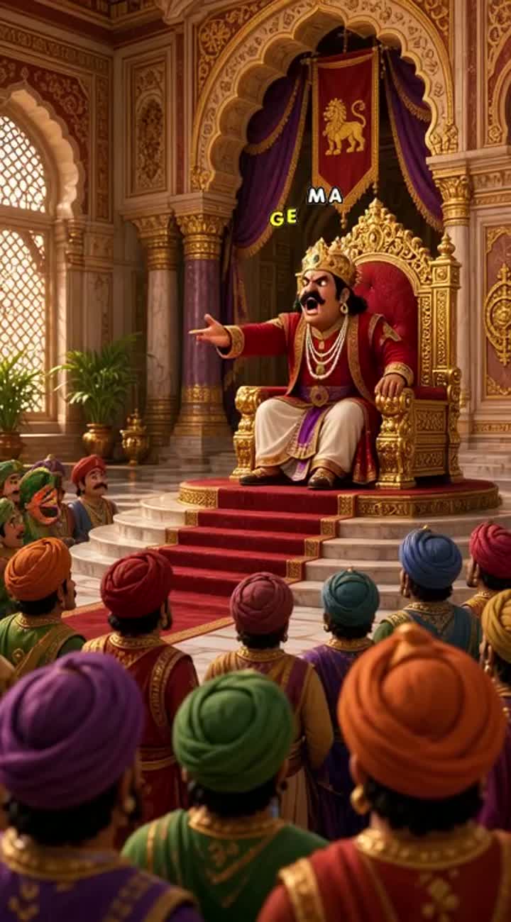 A royal Indian kingdom and an expressive, comical cast of characters — AI cartoon
