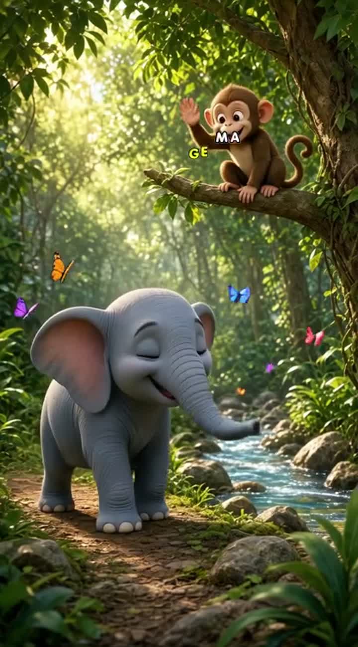D animated children's movie scene in vertical 9:16 format… — AI cartoon