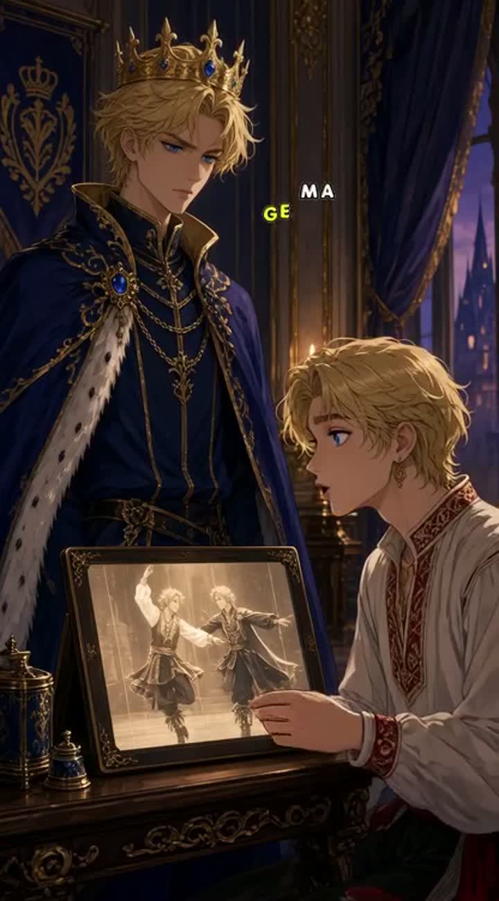 Michael is tall skinny blue eyes blonde hair — AI cartoon