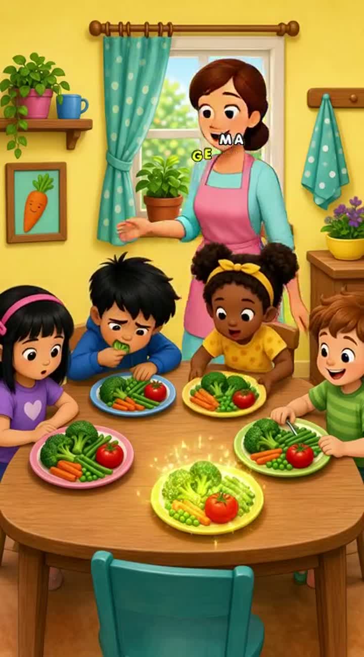 Eat Your Vegetables! — AI cartoon