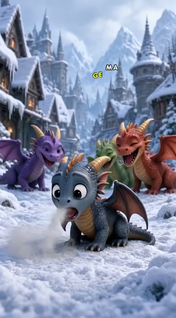 Cinematic 3D animated movie scene featuring a tiny adorable baby… — AI cartoon