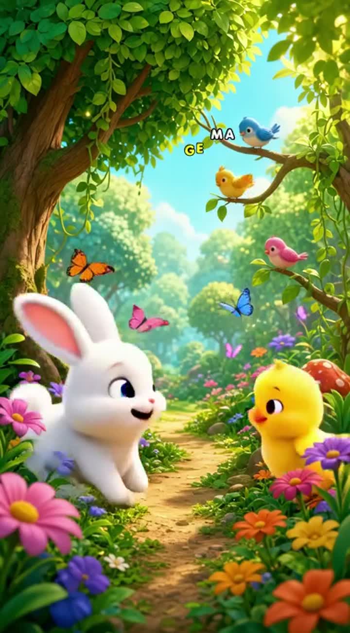 The Little Bunny and the Baby Chick — AI cartoon