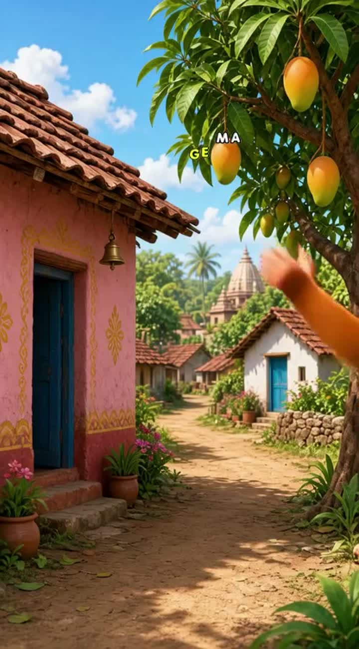 Colorful 3D cartoon story about a little Indian boy — AI cartoon