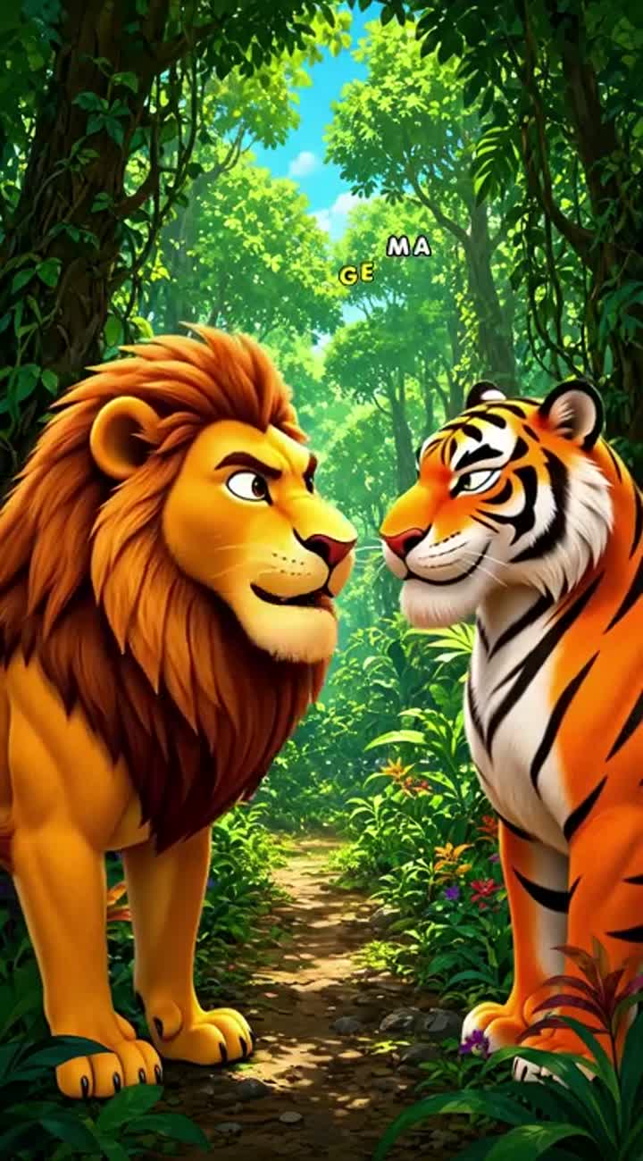 Single continuous animated cartoon shot in a vibrant… — AI cartoon