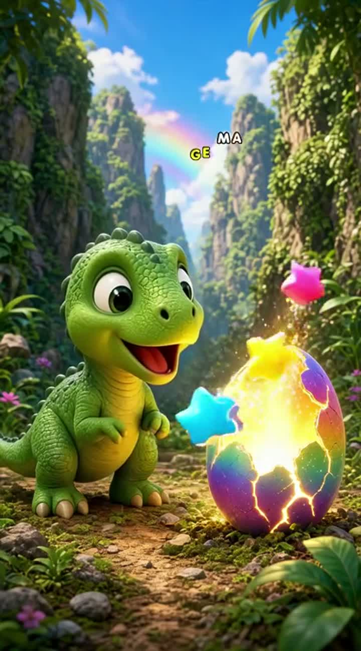 The Baby Dinosaur Who Ate a Rainbow — AI cartoon