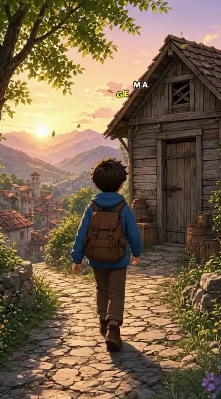 Fully animated cinematic anime video for children, vertical 9:16 — AI cartoon