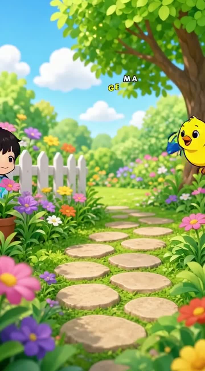 A cute anime-style little boy named Samsam meets a tiny colorful… — AI cartoon