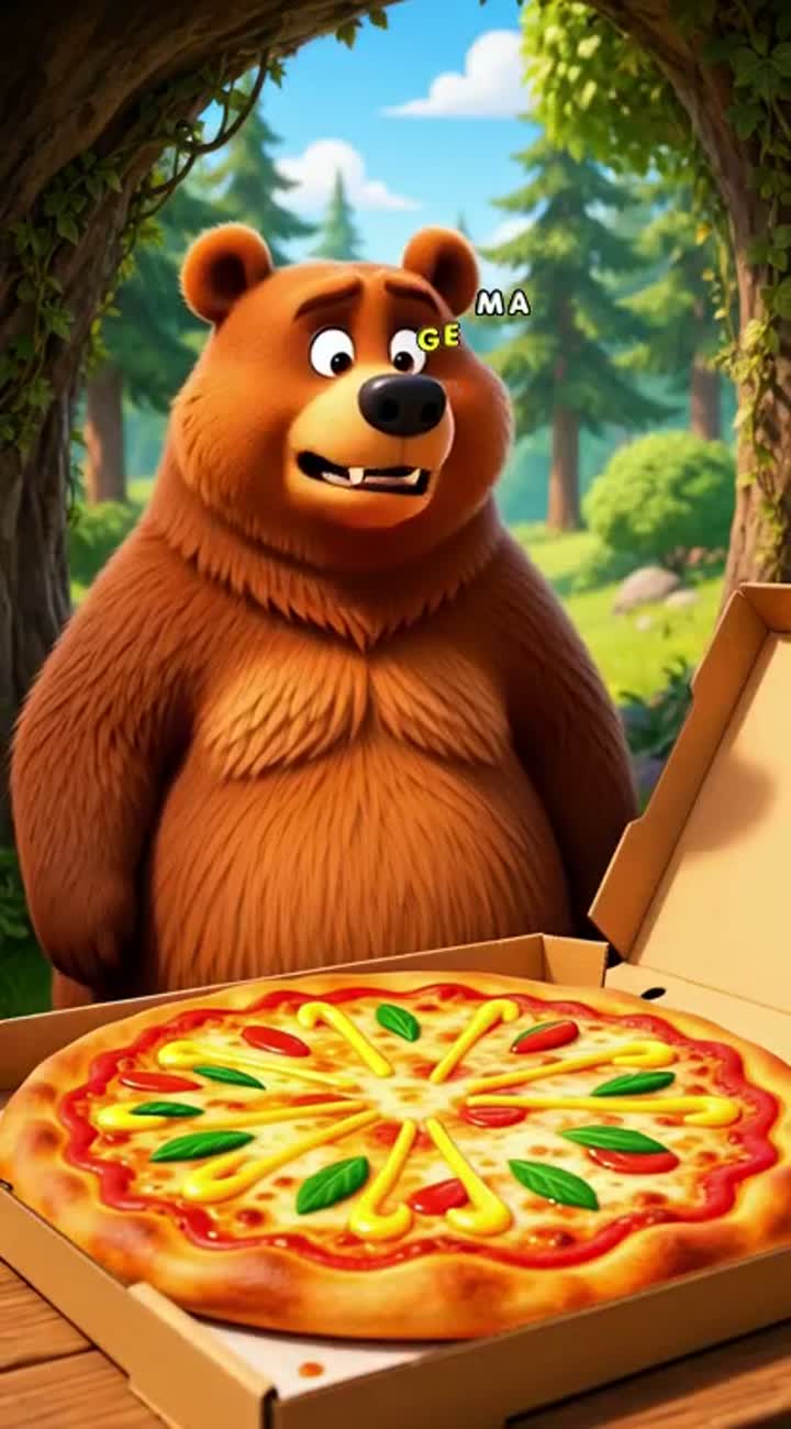 The Hungry Bear — AI cartoon