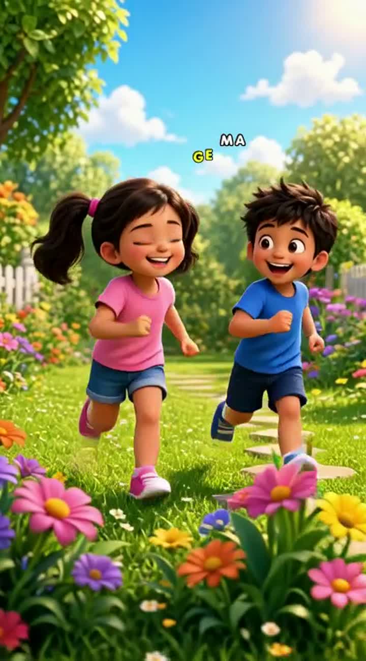 Cute kids cartoon video, vertical 9:16 aspect ratio… — AI cartoon