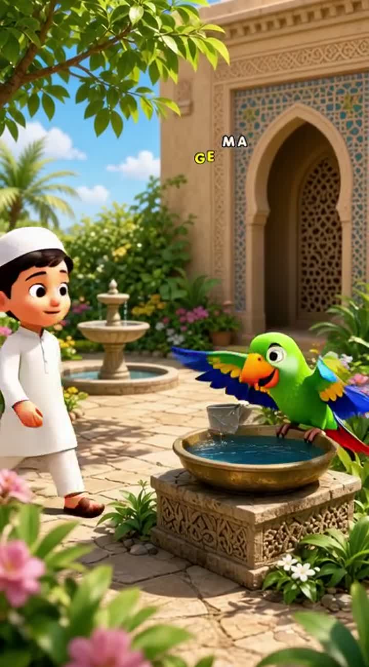 Beautiful 3D Islamic cartoon for children — AI cartoon