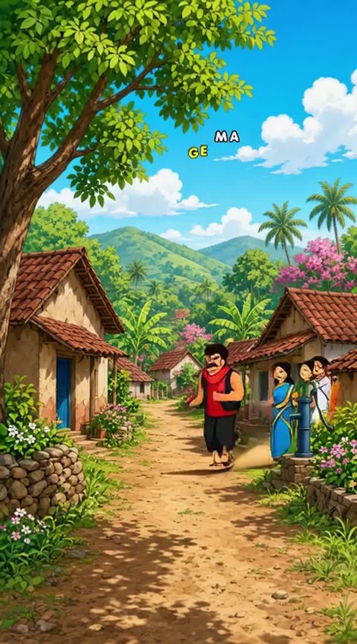 Short, continuous animated cartoon shot in a vibrant… — AI cartoon