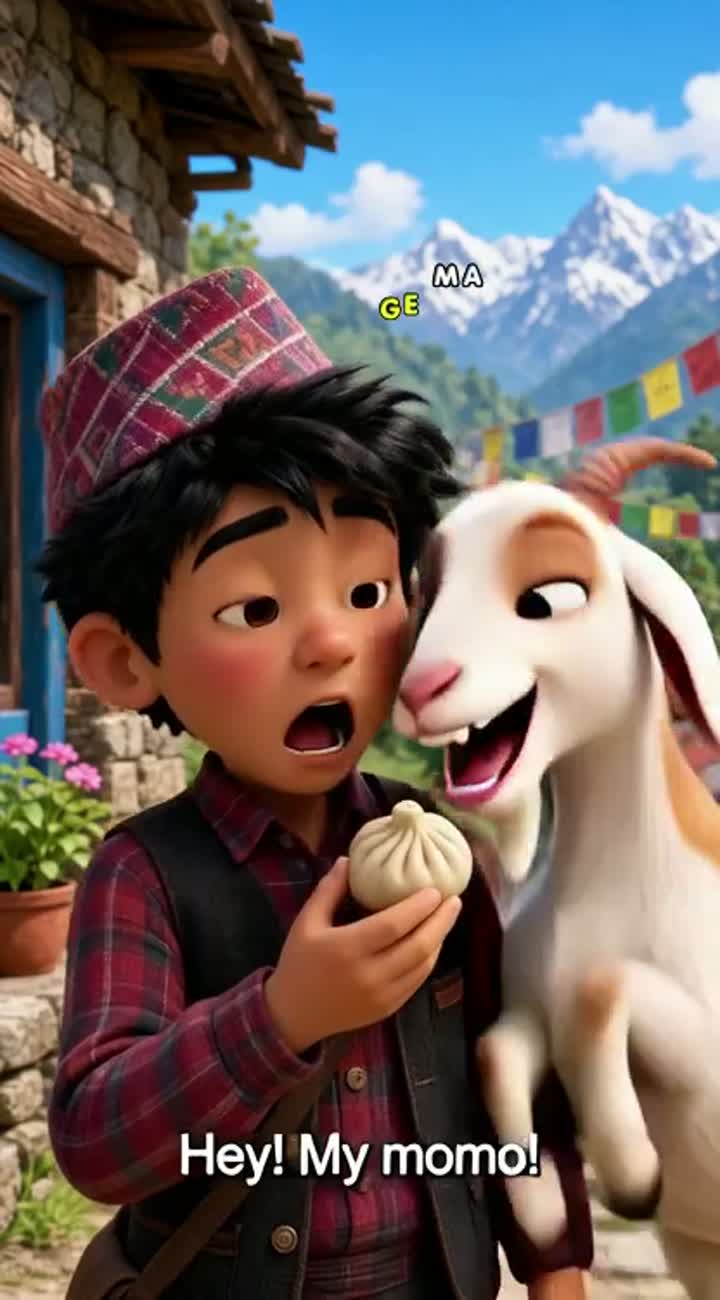 चलाख बाख्रा " (The Clever Goat) — AI cartoon