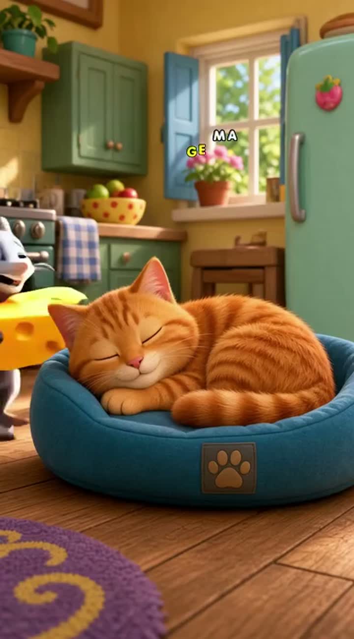 The Cat Who Tried to Catch a Mouse — AI cartoon