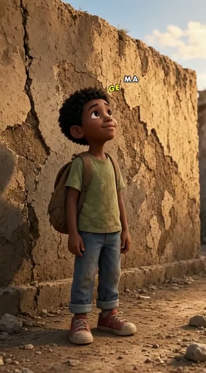 A young African boy, around 10 years old… — AI cartoon