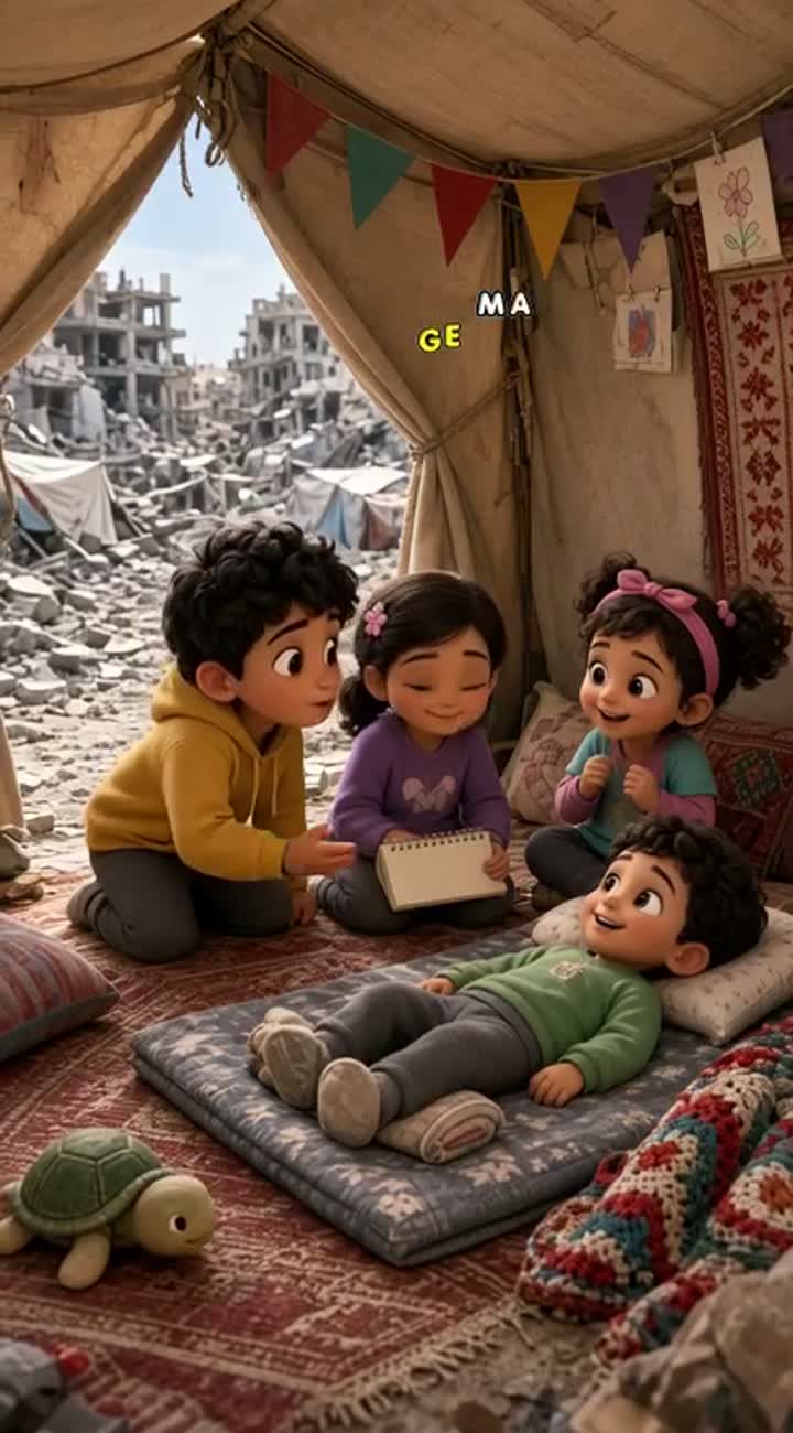 Children of Gaza: A City of Dreams — AI cartoon